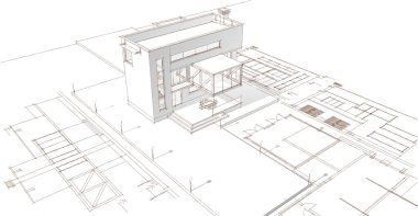 mimarlık evi çizimi 3d oluşturma