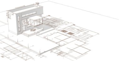 mimarlık evi çizimi 3d oluşturma