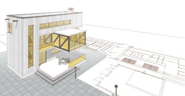 mimarlık evi çizimi 3d oluşturma