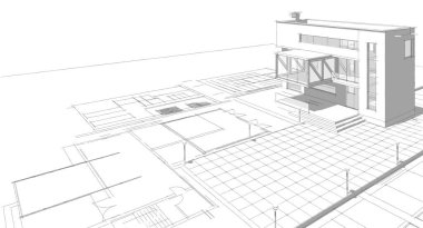 mimarlık evi çizimi 3d oluşturma