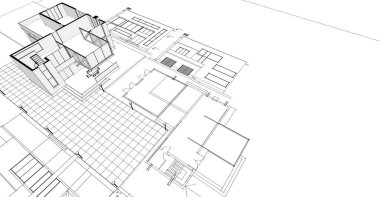 mimarlık evi çizimi 3d oluşturma