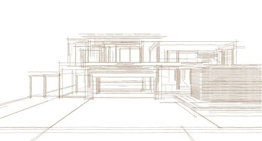 soyut mimari arkaplan 3d illüstrasyon