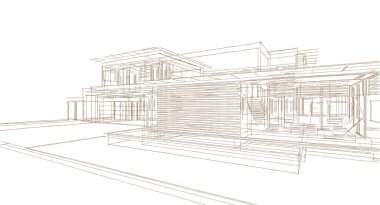 soyut mimari arkaplan 3d illüstrasyon