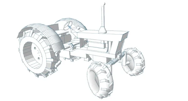 Dibujo Gráfico Tractor Ilustración —  Fotos de Stock