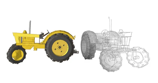 Tractor Gráfico Esboço Ilustração — Fotografia de Stock