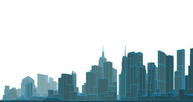 Modern şehir panoraması 3D illüstrasyon