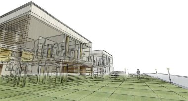 mimarlık konsepti 3D görüntüleme