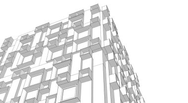 soyut mimari 3d çizim