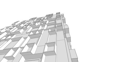 soyut mimari 3d çizim