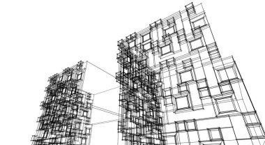 soyut mimari 3d çizim