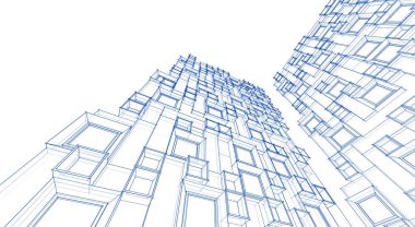 soyut mimari 3d çizim