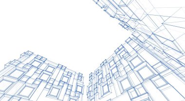 soyut mimari 3d çizim