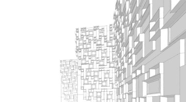 soyut mimari 3d çizim