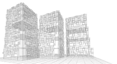 soyut mimari 3d çizim