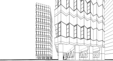 soyut mimari 3d çizim