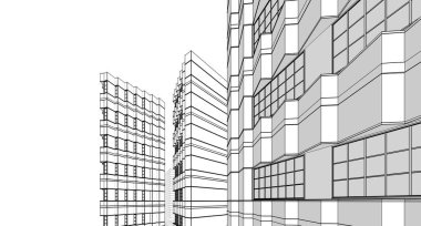 soyut mimari 3d çizim