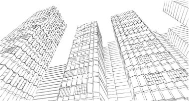 soyut mimari 3d çizim