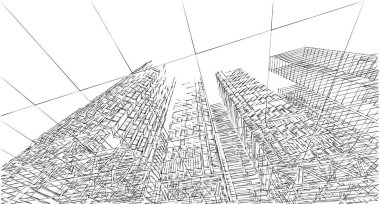 soyut mimari 3d çizim