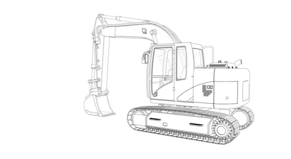 Excavator Machinery Soncept Illustration — 图库照片