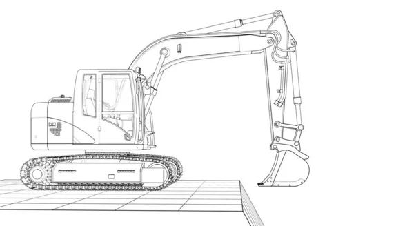 Graafmachine Soncept Illustratie — Stockfoto