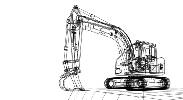 Máquina Escavadora Soncept Ilustração — Fotografia de Stock