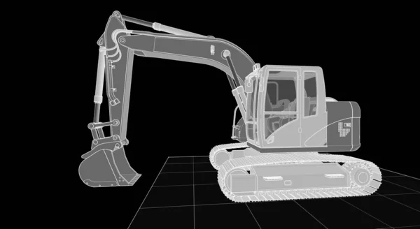 Máquina Escavadora Soncept Ilustração — Fotografia de Stock