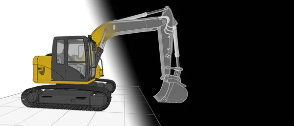 Excavator Machinery Soncept Illustration —  Fotos de Stock