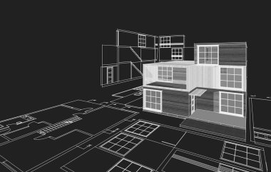 ev mimarisi çizimi 3d oluşturma