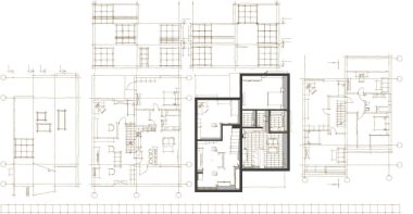 ev planı mimari taslak 3D illüstrasyon