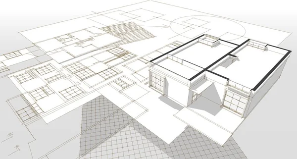 Mimarisi Çizimi Oluşturma — Stok fotoğraf