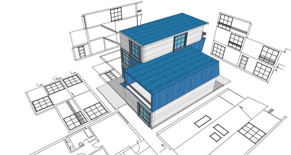 архитектурный эскиз дома