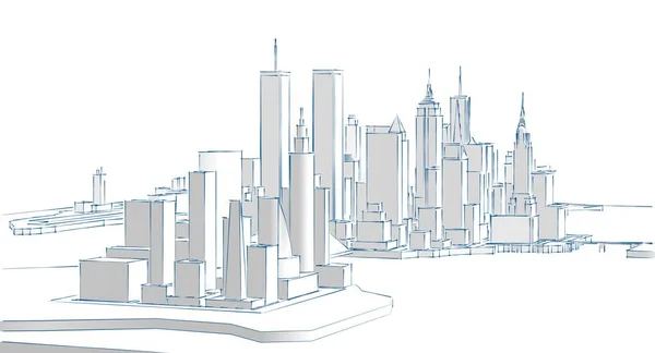City Modern Architecture Sketch Illustration — Fotografia de Stock