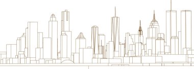 Modern şehir panoraması 3D illüstrasyon