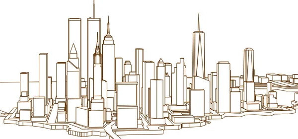 Modern Stad Panorama Illustration — Stock vektor
