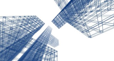 soyut mimari tasarımı 3D çizim