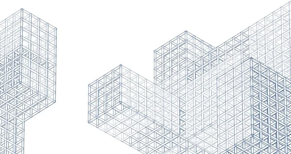 Абстрактний Архітектурний Інженерний Дизайн Ескіз Рендерингу — стокове фото