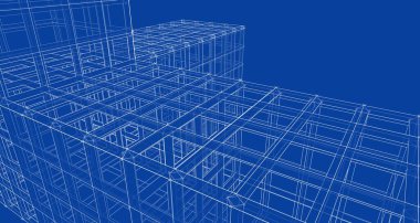 soyut mimari tasarımı 3D çizim