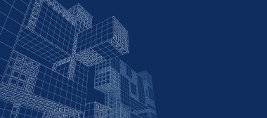 soyut mimari tasarımı 3D çizim