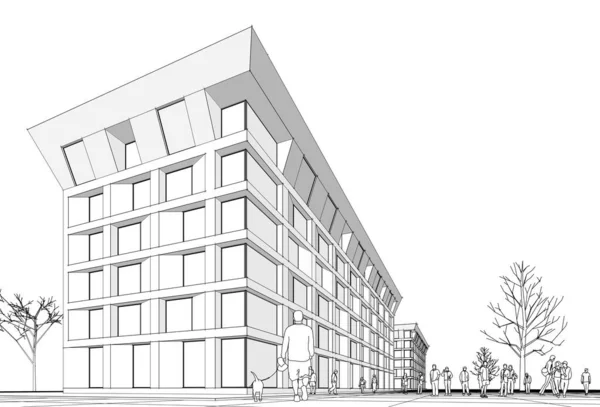 Bureau Municipal Croquis Architecture Illustration — Photo