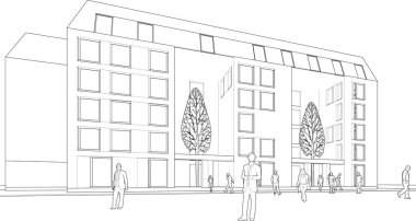 modern ev inşaatı 3D görüntüleme