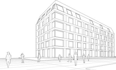 modern ev inşaatı 3D görüntüleme