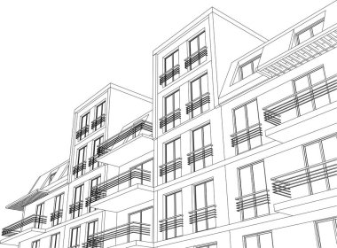 mimari soyut grafikler 3d illüstrasyon