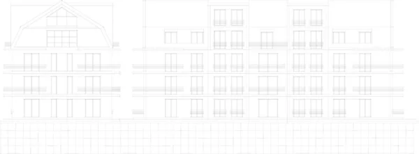 Arkitektur Abstrakt Grafik Illustration — Stock vektor