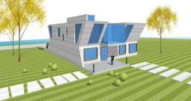 mimari konsept ev 3D görüntüleme