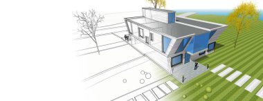 mimari konsept ev 3D görüntüleme