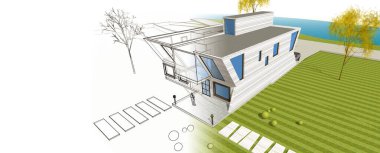 mimari konsept ev 3D görüntüleme