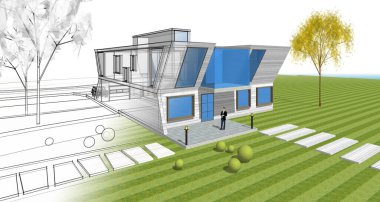 mimari konsept ev 3D görüntüleme