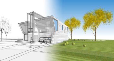 mimari konsept ev 3D görüntüleme