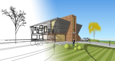 mimari konsept ev 3D görüntüleme