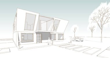 mimari konsept ev 3D görüntüleme